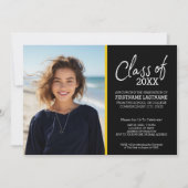 MCM Modernes Muster Gelbes Schwarzes Abschluss Fot Einladung (Vorderseite)