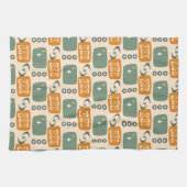 MCM Muster des Atomalters in grün, orange, creme Geschirrtuch (Horizontal)