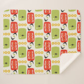 MCM Muster des Atomalters in Rot, Grün, Gelb Sherpadecke (Vorderseite (Horizontal))