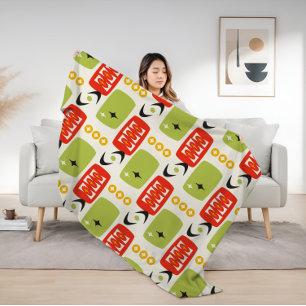 MCM Muster des Atomalters in Rot, Grün, Gelb Sherpadecke