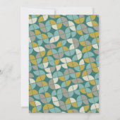 MCM Muster - funky aquamarin green gold Geburtstag Einladung (Rückseite)