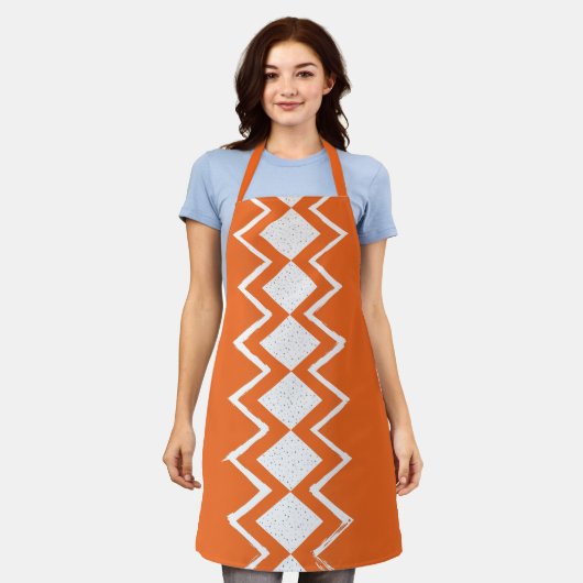 MCM Orange Terracotta Mitte des Jahrhunderts Moder Schürze (Getragen)