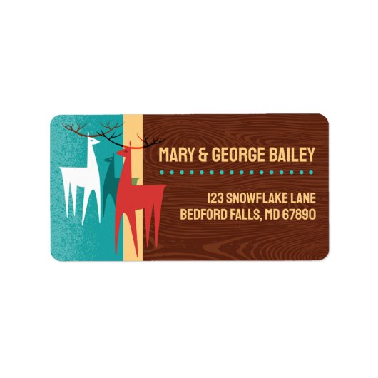 MCM Reindeer Weihnachtskartenadressen-Labels Adressaufkleber (Vorne)