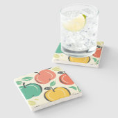 MCM Retro Apple Orchard Harvest  Steinuntersetzer (Seitenansicht)