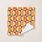 MCM Retro Geometric Half Square and Circle Muster Badhandtuch Set (Waschlappen)