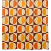 MCM Retro Geometric Half Square and Circle Muster Duschvorhang (Vorderseite)