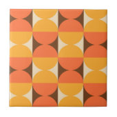 MCM Retro Geometric Half Square and Circle Muster Fliese (Vorderseite)