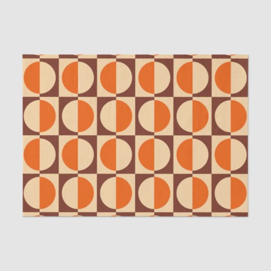MCM Retro Geometric Half Square and Circle Muster Seidenpapier (Vorderseite)