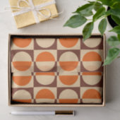 MCM Retro Geometric Half Square and Circle Muster Seidenpapier (Geschenk)