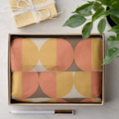 MCM Retro Geometric Half Square and Circle Muster Seidenpapier (Geschenk)