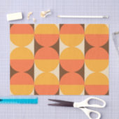 MCM Retro Geometric Half Square and Circle Muster Seidenpapier (Handwerk)
