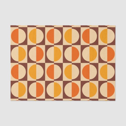 MCM Retro Geometric Half Square and Circle Muster Seidenpapier (Vorderseite)