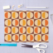 MCM Retro Geometric Half Square and Circle Muster Seidenpapier (Handwerk)