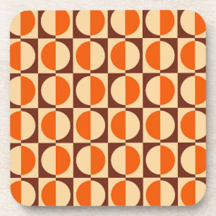 MCM Retro geometrisches Halbquadrat- und Kreis-Mus Getränkeuntersetzer