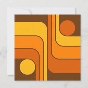 MCM Retro-Style geometrisches Design der 1970er Ja Einladung