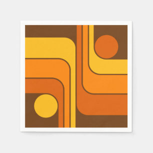 MCM Retro-Style geometrisches Design der 1970er Ja Serviette
