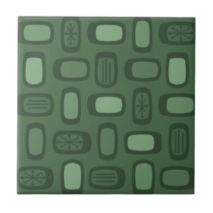 MCM-Rundholz des Mittleren Jahrhunderts, grün Fliese