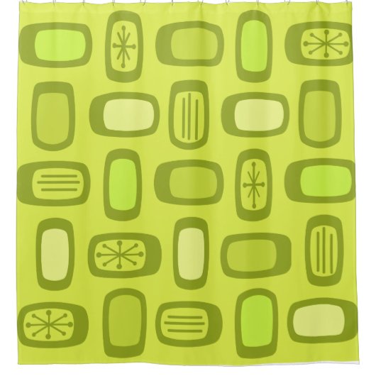 MCM Rundrechtecke für das mittlere Jahrhundert Duschvorhang (Vorderseite)