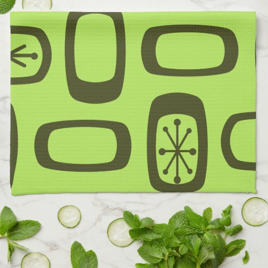 MCM Rundrechtecke für das mittlere Jahrhundert Geschirrtuch (Gefaltet)