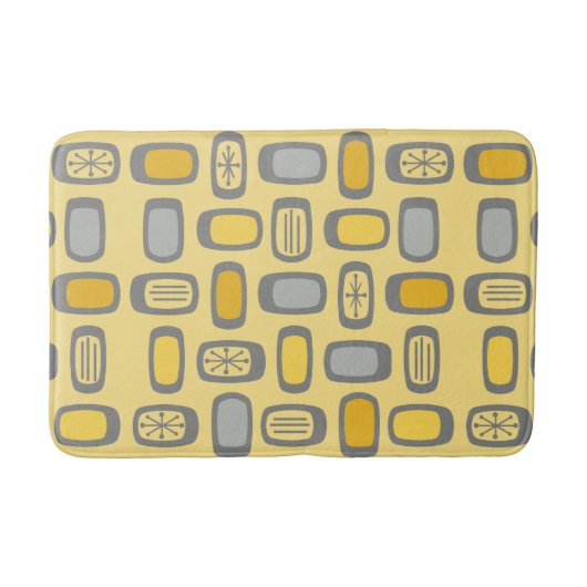 MCM Rundwinkelgelb, grau, Mitte des Jahrhunderts Badematte (Vorderseite)