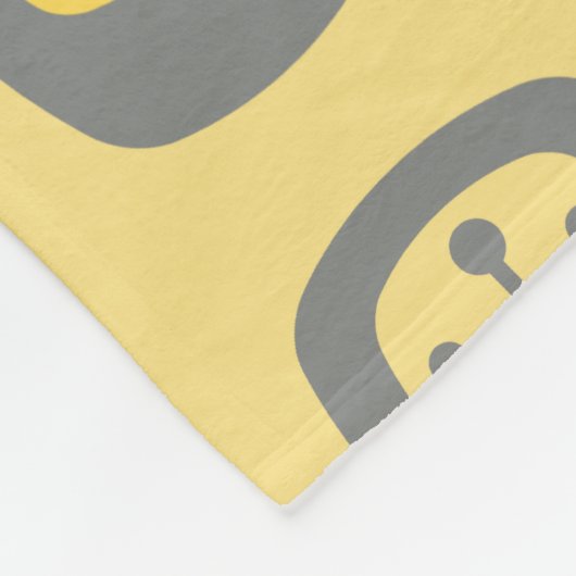 MCM Rundwinkelgelb, grau, Mitte des Jahrhunderts Fleecedecke (Ecke)