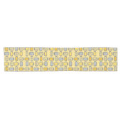 MCM Rundwinkelgelb, grau, Mitte des Jahrhunderts Kurzer Tischläufer (Horizontal)