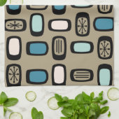 MCM Rundwinkelgoldblau des Mitteljahrhunderts Geschirrtuch (Gefaltet)