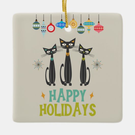 MCM Schwarze Katzen und Ornamente Weihnachten Mitt (Vorderseite)