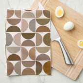 MCM Semicircles Browns+Cream-Muster Geschirrtuch (Viertel Falte)