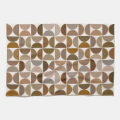 MCM Semicircles Browns+Cream-Muster Geschirrtuch (Horizontal)
