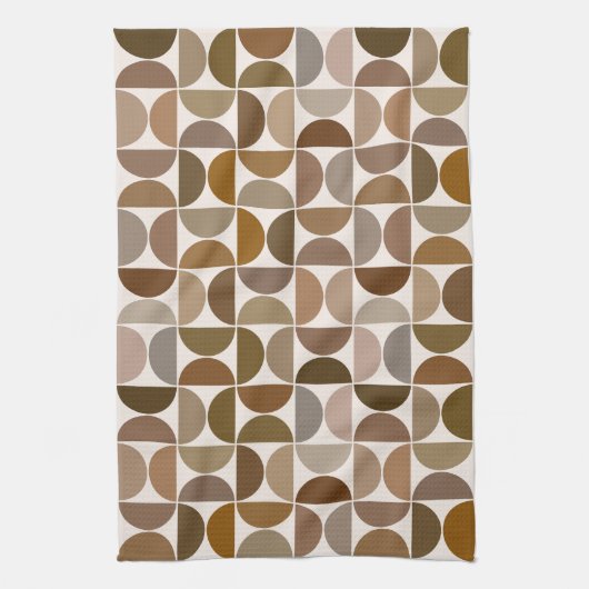 MCM Semicircles Browns+Cream-Muster Geschirrtuch (Vertikal)