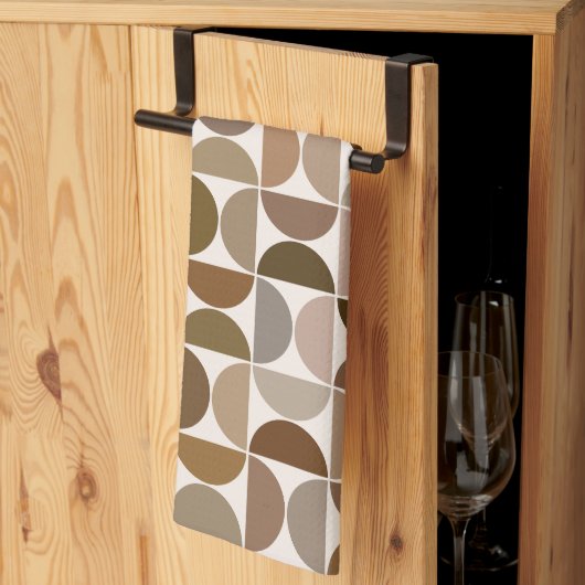 MCM Semicircles Browns+Cream-Muster Geschirrtuch (Drittel gefaltet)