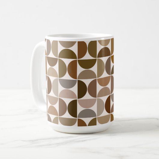 MCM Semicircles Browns+Cream-Muster Kaffeetasse (Vorderseite Links)