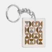 MCM Semicircles Browns+Cream-Muster Schlüsselanhänger (Vorderseite links)