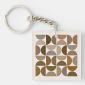 MCM Semicircles Browns+Cream-Muster Schlüsselanhänger (Vorderseite)
