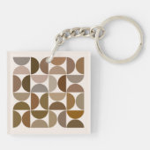 MCM Semicircles Browns+Cream-Muster Schlüsselanhänger (Rückseite)