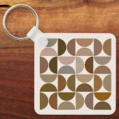 MCM Semicircles Browns+Cream-Muster Schlüsselanhänger (Vorderseite)