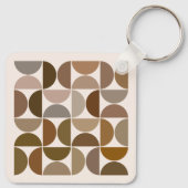 MCM Semicircles Browns+Cream-Muster Schlüsselanhänger (Rückseite)