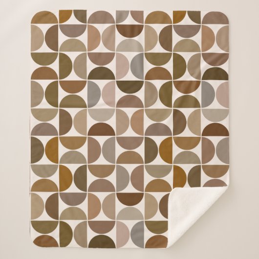 MCM Semicircles Browns+Cream-Muster Sherpadecke (Vorderseite)