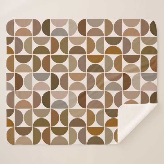 MCM Semicircles Browns+Cream-Muster Sherpadecke (Vorderseite (Horizontal))