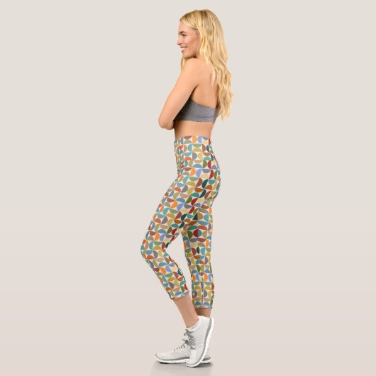 MCM simicles Rpt Patternfarbe auf Creme Capri Leggings (Links)