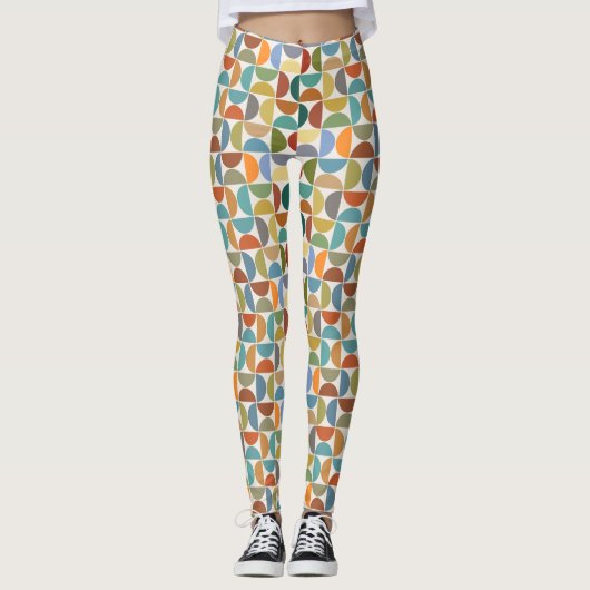 MCM simicles Rpt Patternfarbe auf Creme Leggings (Vorderseite)