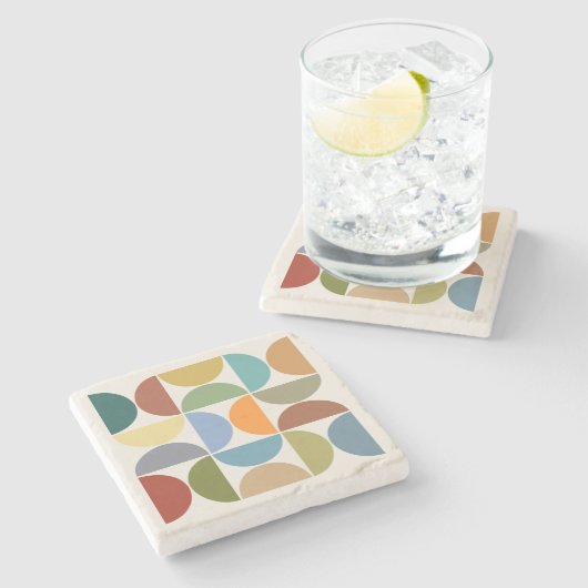 MCM simuliert Farbe auf dem Cremeplatz Steinuntersetzer (Seitenansicht)