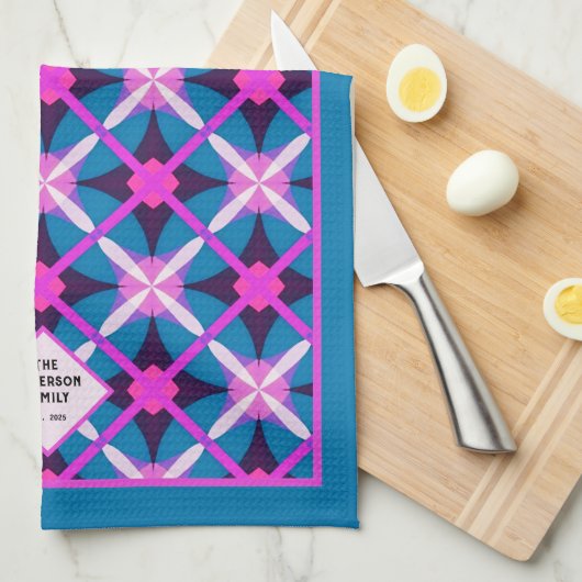 MCM Vibranntes Retro Diamond-Musterteppich Geschirrtuch (Viertel Falte)