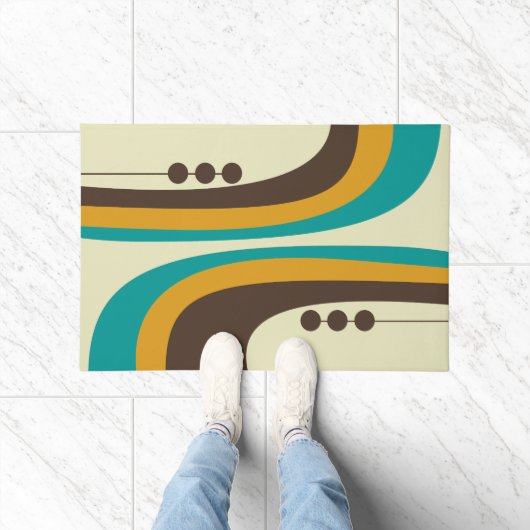 MCM WELCOME MAT - Aquamarin, braun und orange Fußmatte (Indoor)