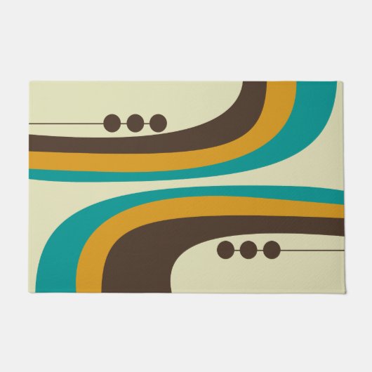 MCM WELCOME MAT - Aquamarin, braun und orange Fußmatte (Vorderseite)