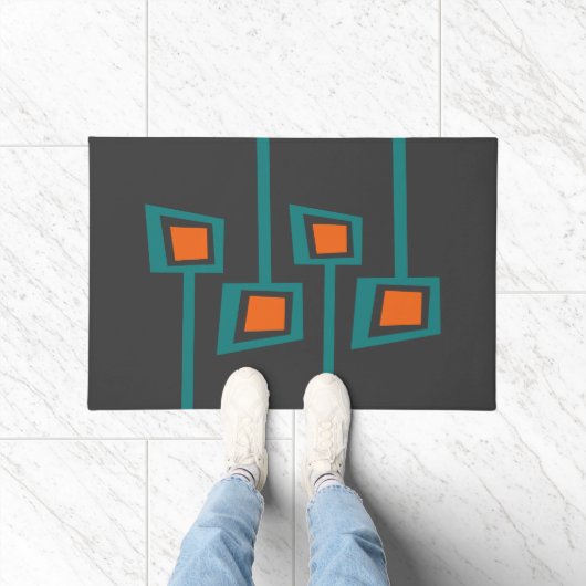 MCM WELCOME MAT - Orange und Aquamarin Fußmatte (Indoor)