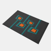 MCM WELCOME MAT - Orange und Aquamarin Fußmatte (Schrägansicht)
