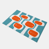 MCM WELCOME MAT - Orange und Aquamarin Fußmatte (Schrägansicht)