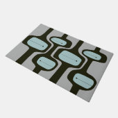 MCM WELCOME MAT - Vintag Blau und Grau Fußmatte (Schrägansicht)